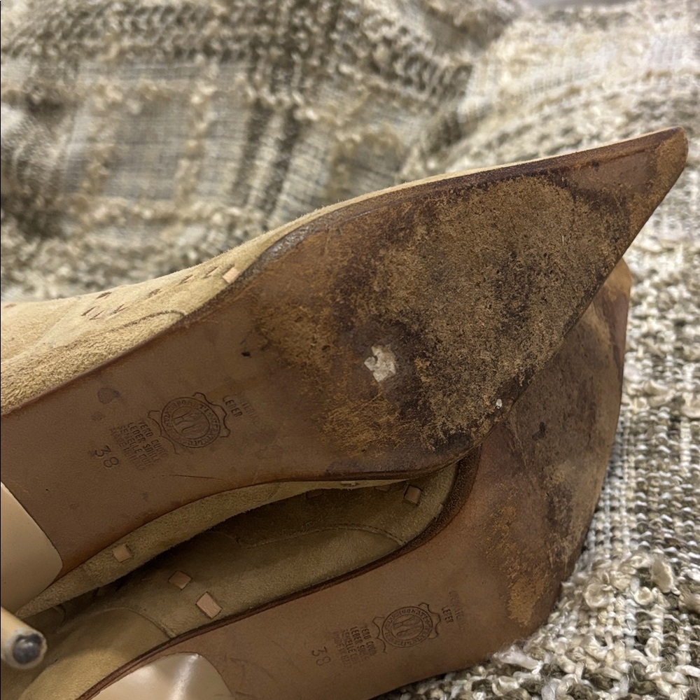 Nine West Studio Suede Over-the-Knee Pointed Tan Y2K Boots Size 7.5 - Picture 10 of 16